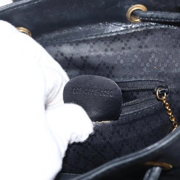 GUCCI Bamboo Backpack Leather Black Gold 003 2058 0030 Auth 151518 main image 5